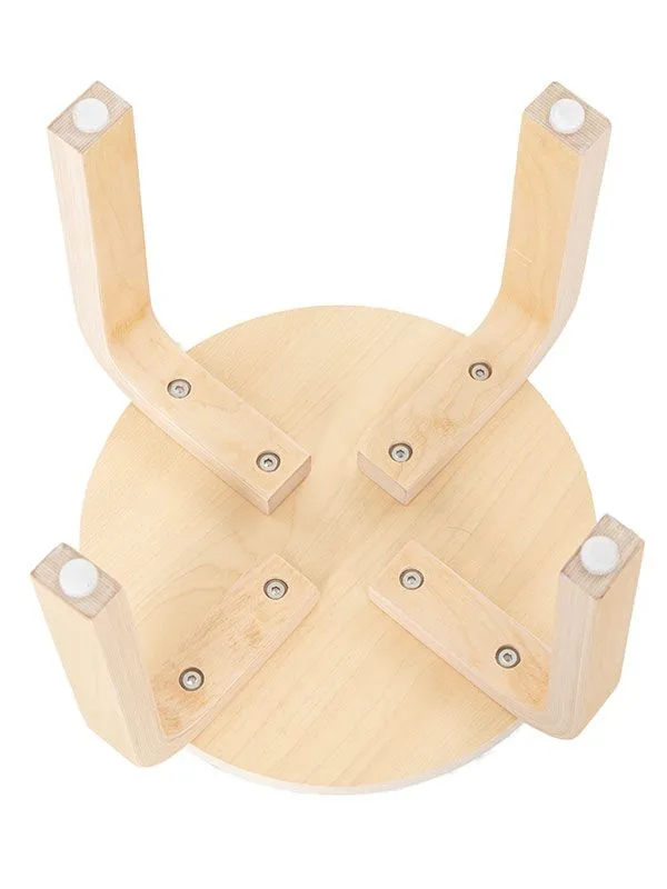 Stacking stool Ola Detail bottom with gliders Stacking stool Ola Detail bottom with gliders